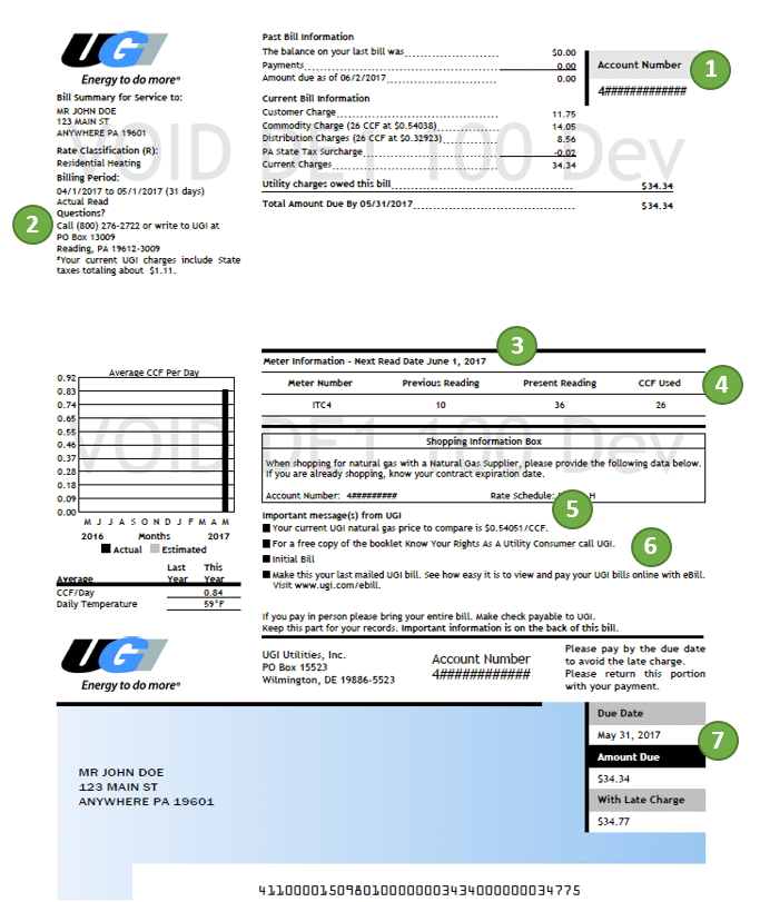 UGI Bill Breakdown UGI Utilities