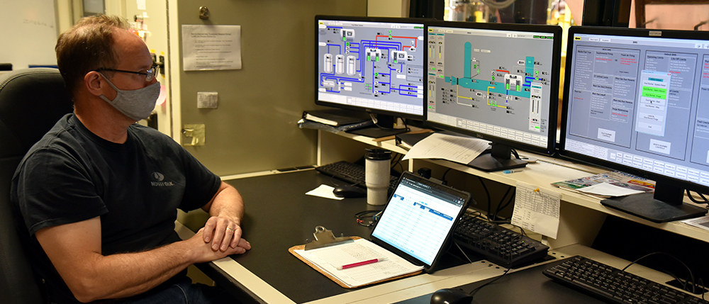 Bucknell employee working at computer system for CHP