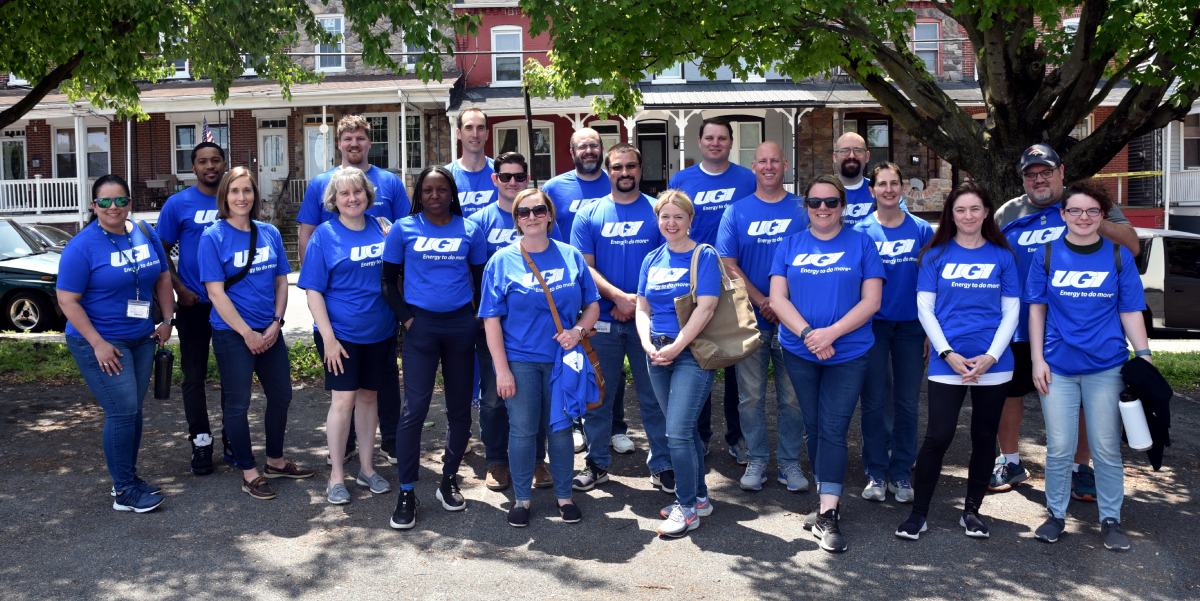 UGI employees stand together for photo after volunteering with Community Action Partnership.