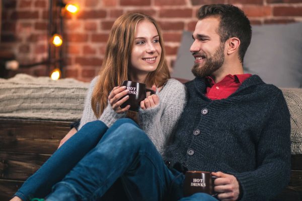 Couple drinking coffee