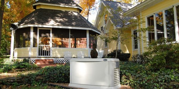 Natural gas generator outside of home and gazebo