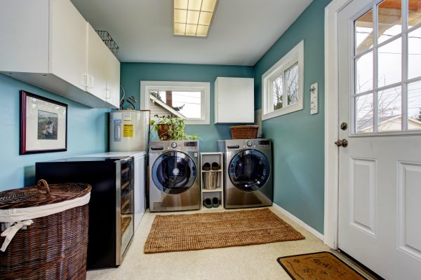 Gas powered dryer in laundry room